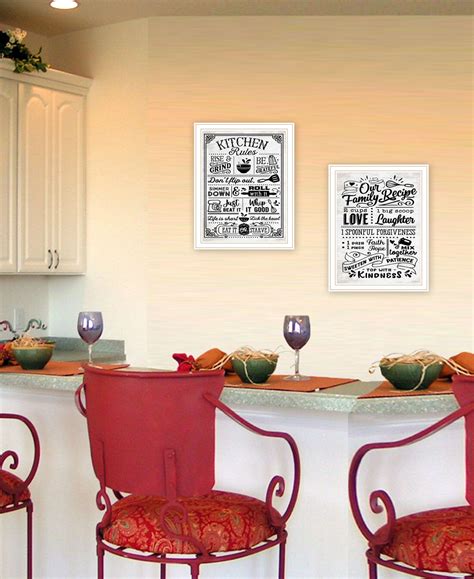 Trinx "Our Family Kitchen Rules & Recipes" Framed Wall Art For Living ...