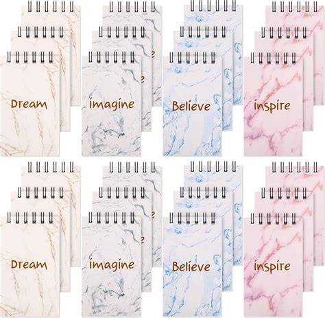 Buy 24 Pieces Inspirational Notepads Marble Mini Motivational Journal ...
