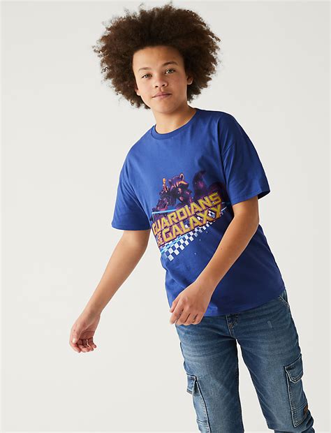 Buy Pure Cotton Guardians of the Galaxy™ T-Shirt at Marks & Spencer
