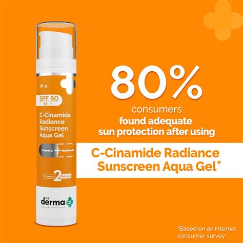 C-Cinamide Radiance Sunscreen Aqua Gel 50g | SPF 50 PA++++ – The Derma Co