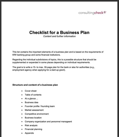 Business Plan Checklist 的图像结果