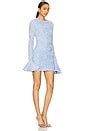 ROTATE Flower Mesh Mini Dress in Skyway Blue | REVOLVE