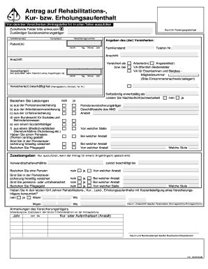 Ausfüllbar Online nrz bva erholungsaufenthalt form Fax Email Drucken ...