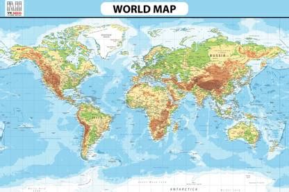VK_NEED! WORLD MAP WALL CHART (12X18 INCH) WITH LAMINATED FOR QUICK ...
