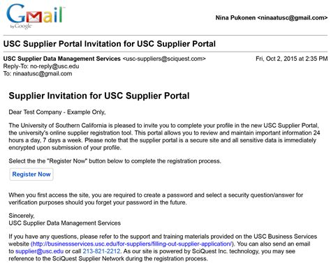 Filling out the Supplier Registration – USC Business Services for Suppliers