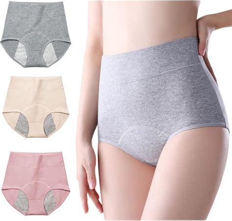 Amazon.com: 3 Pack Women's Incontinence Underwear Washable, Double ...