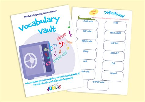 Musical Terms & Definitions Worksheet for Very Young Music Theory ...