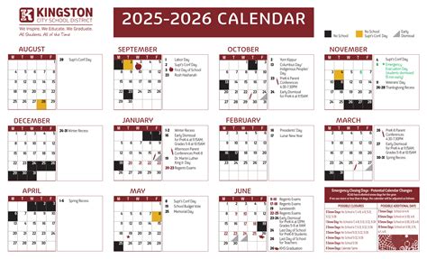 Kingston City School District Calendar NY Revised pdf - EduCounty