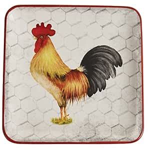 Park Designs Break Of Day Rooster Salad Plate Set of 4 : Amazon.in ...