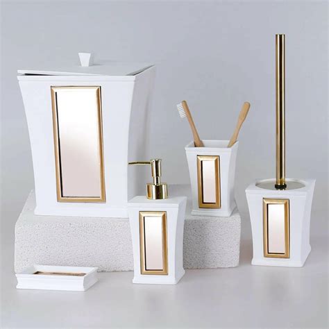 5 Piece Luxury Bathroom Accessory Set, Stylish Resin Bath Decor Set