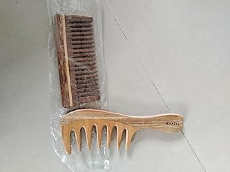 Buy Rufiys Neem Wooden Comb Set | Wide Tooth Comb For Women & Men ...