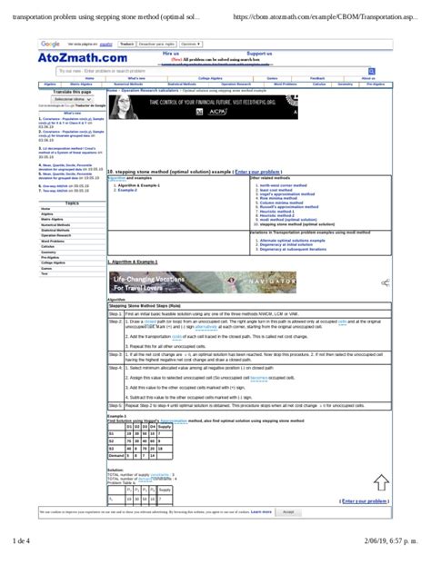 Stepping Stone Method Examples 的图像结果