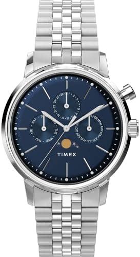 Buy Timex Men's Marlin 40mm Watch - Brown Strap Blue Dial Stainless ...