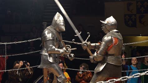 Two Medieval Knight Fighting In Arena With Stock Footage SBV-309870915 ...