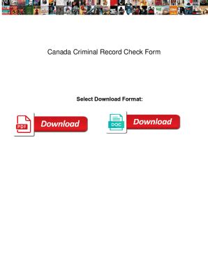 Fillable Online Canada Criminal Record Check Form. Canada Criminal ...