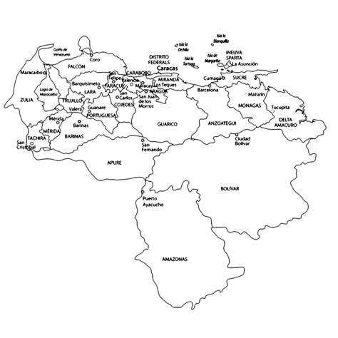 Venezuela Map Coloring Page