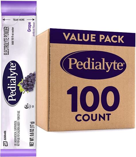 Buy Pedialyte Electrolyte Powder Packets, Grape, Hydration Drink, 100 ...