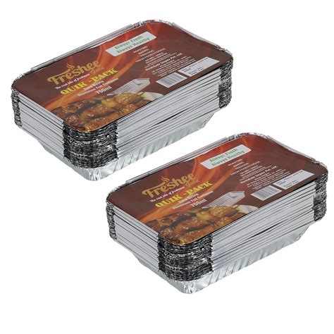 Freshee 25 pcs Extra Strong Aluminium Silver Foil Container 750ml Pack ...
