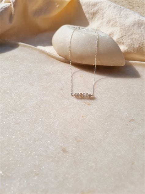 Labradorite Beaded Bar Necklace Sterling Silver Jewelry