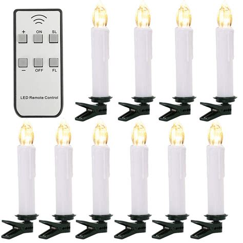 10 Pack Led Candles with Remote FlamelessLED Taper Candles Light ...