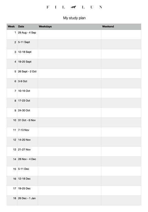 Image result for Study Plan Notebook