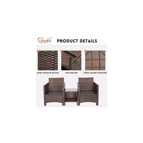 Buy Do4U 5 Pieces Outdoor Patio PE Rattan Wicker Couch Sectional ...
