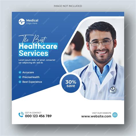 Clean and modern healthcare web and instagram post design template ...
