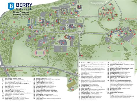 Berry College Campus Map (2025-2024) - All Maps