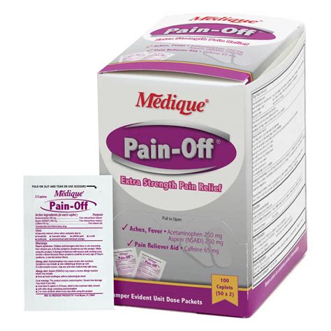Acetaminophen/Aspirin/Caffeine, 50 Individual Doses, Pain Relief - 483T80|22833 - Grainger
