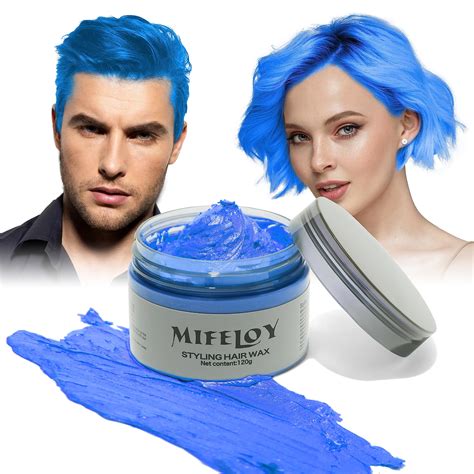 Temporary Blue Hair Color Wax, Instant Natural Hairstyle Cream Dye 4.23 ...