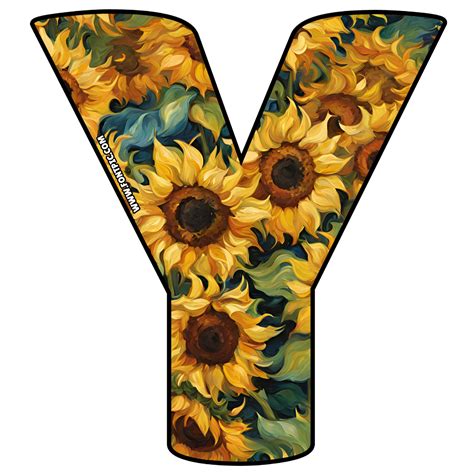 Sunflower Letter Y - FontPic.com - Letter Y PNG