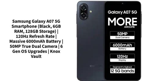 Samsung Galaxy A07 5G (6GB/128GB) 6000mAh, 50MP, 120Hz – Black