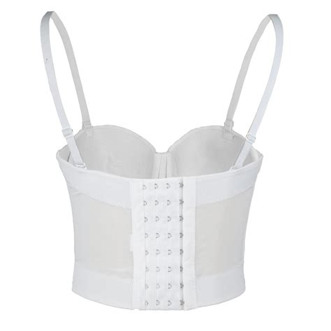 Buy ELLACCI Women's Mesh Bustier Crop Top Push Up Corset Top Bralet ...