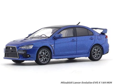 Mitsubishi Lancer Evolution EVO X blue 1:64 HKM diecast scale model ...