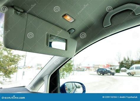 Sun Visors for the Car Interior with a Sliding Mirror and Lighting. Stock Photo - Image of ...