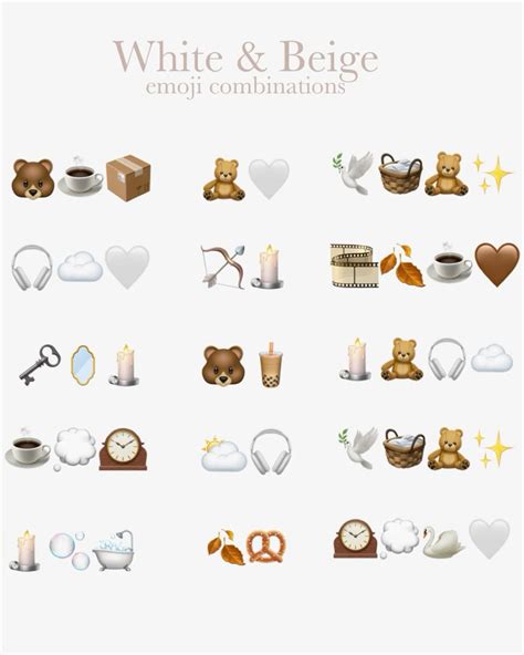 White and beige emoji combinations for insta story | Emoji combinations, Cute emoji combinations ...