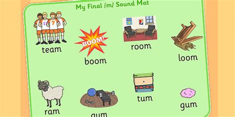 Final M Sound Word Mat 2