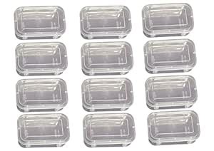 Set of 12 Plastic Transparent Storage Boxes with Locking Lids – Clear ...