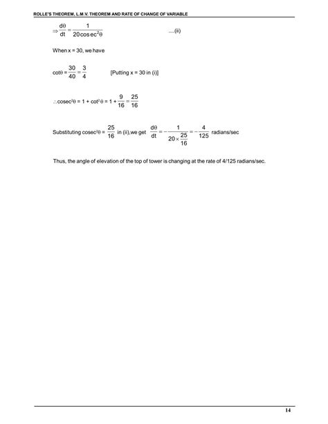 Rolle's Theorem Notes for Class 12 & IIT JEE