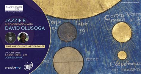 SOLD OUT - Jazzie B In Conversation With David Olusoga, Jodrell Bank ...