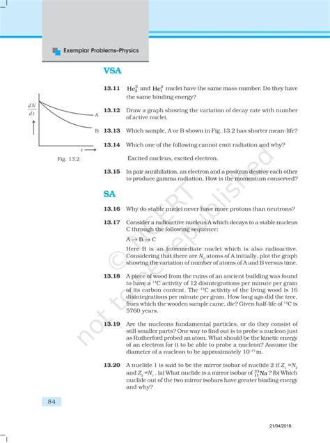 NCERT Exemplar Class 12 Physics Chapter 13 - Nuclei