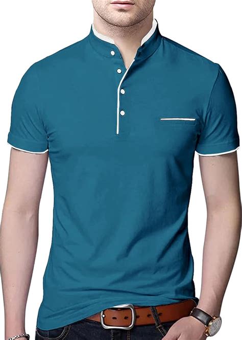 Buy AUSK Men's Cotton Henley Neck Half Sleeve Solid Regular Fit T-Shirt ...
