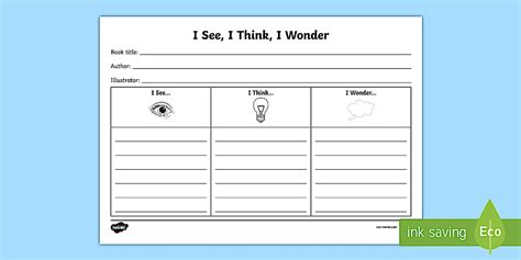 See, Think, Wonder - CfE Worksheet - Primary Resource
