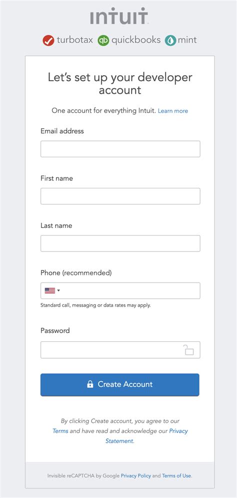 Image result for Intuit Developer Account