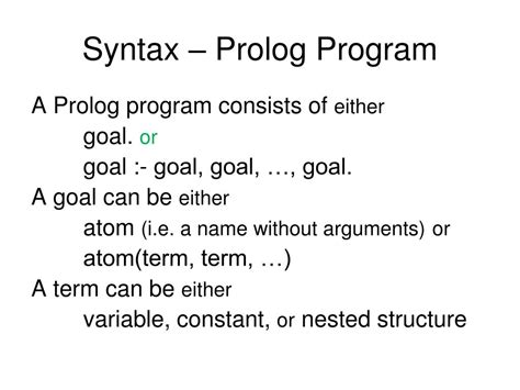 Image result for Prolog Syntax and Semantics