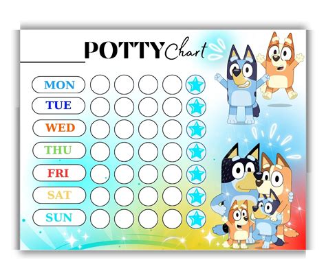 Bluey Potty Training Chart - Bluey Family Reward Chart - Toilet ...