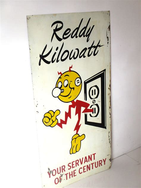 Large Mid Century Reddy Kilowatt Metal Sign at 1stDibs | reddy kilowatt sign, ready kilowatt ...
