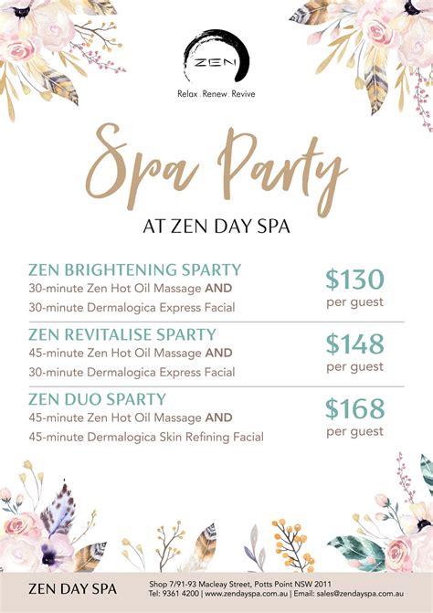Hens / Group Spa Day Packages – Celebrate at Zen Day Spa