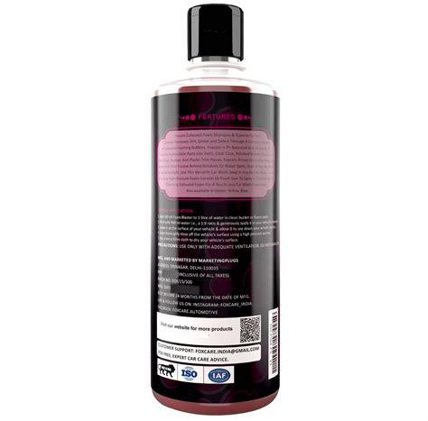 Foxcare Pink Colour Foam Car Shampoo | Produces Thick Pink Colour Foam ...