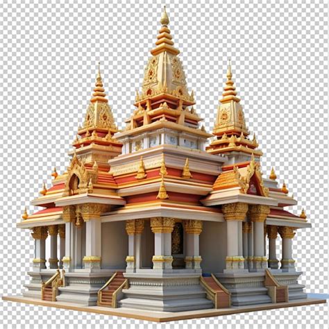 Psd of temple on transparent background | Premium AI-generated PSD